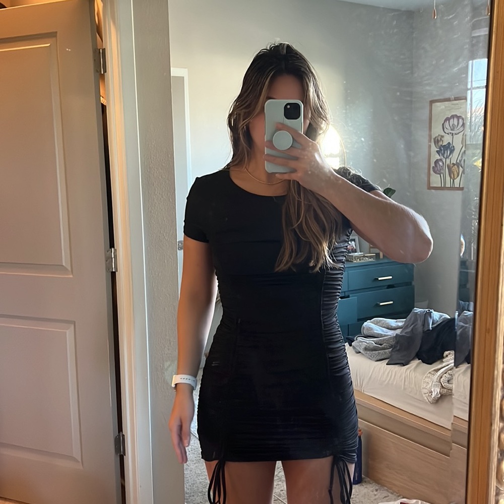 Adjustable ruched front dress